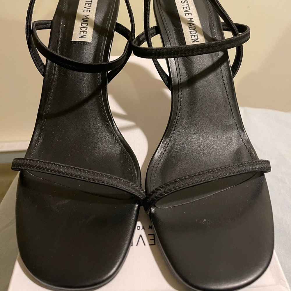 Steve Madden Black Strappy Heels